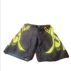 Fox Racing Mens Yellow/Black Swim Trunks! Size 30